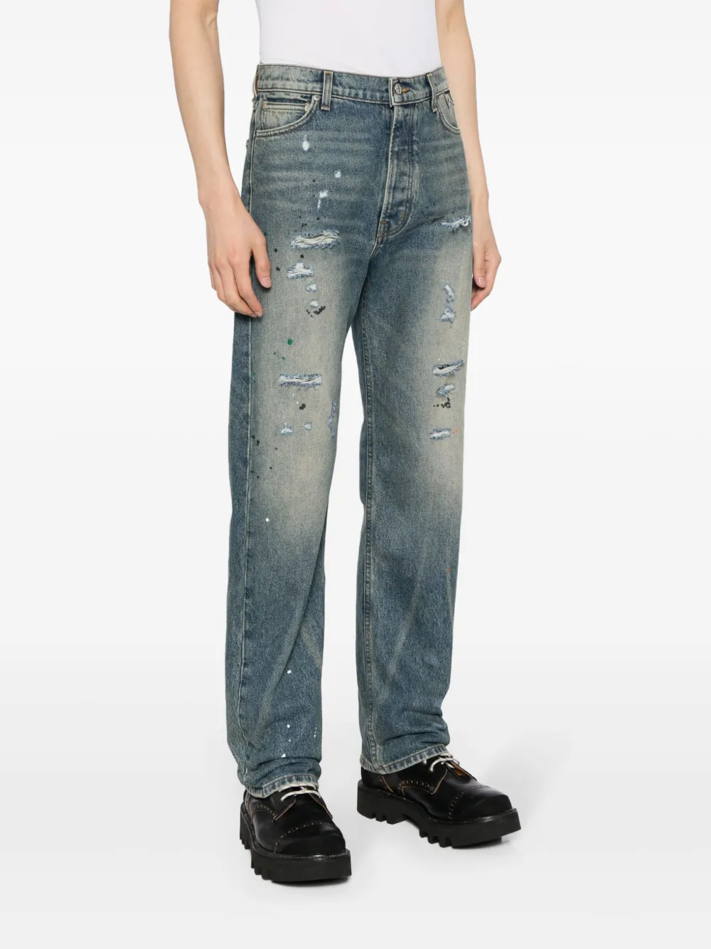 RHUDE Gerafelde jeans Blauw