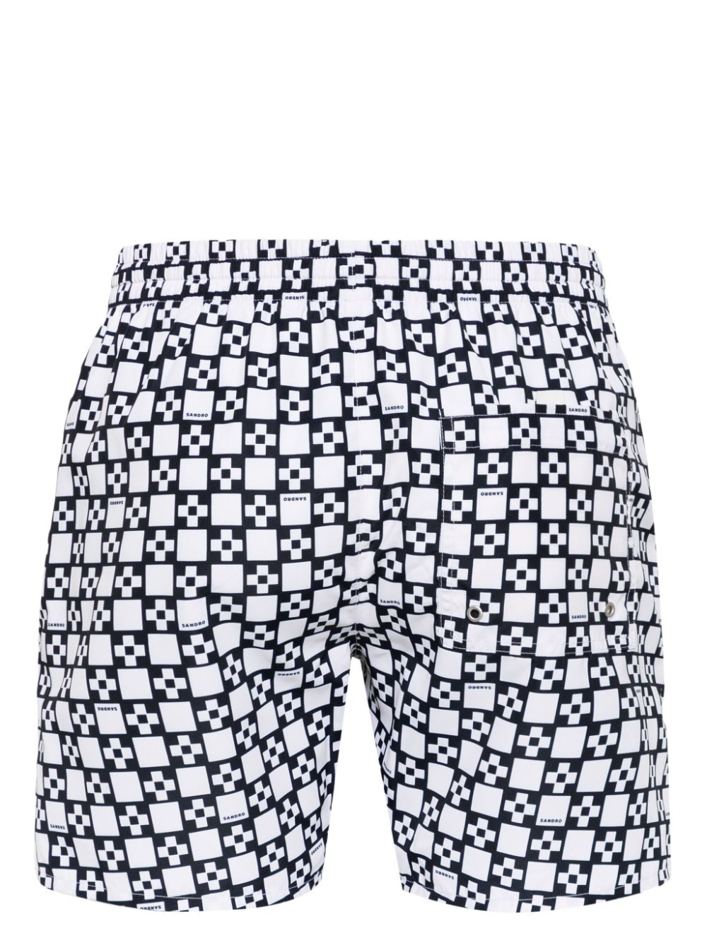 SANDRO Square Cross Swim Shorts Farfetch