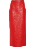Prada nappa-leather midi skirt - Red