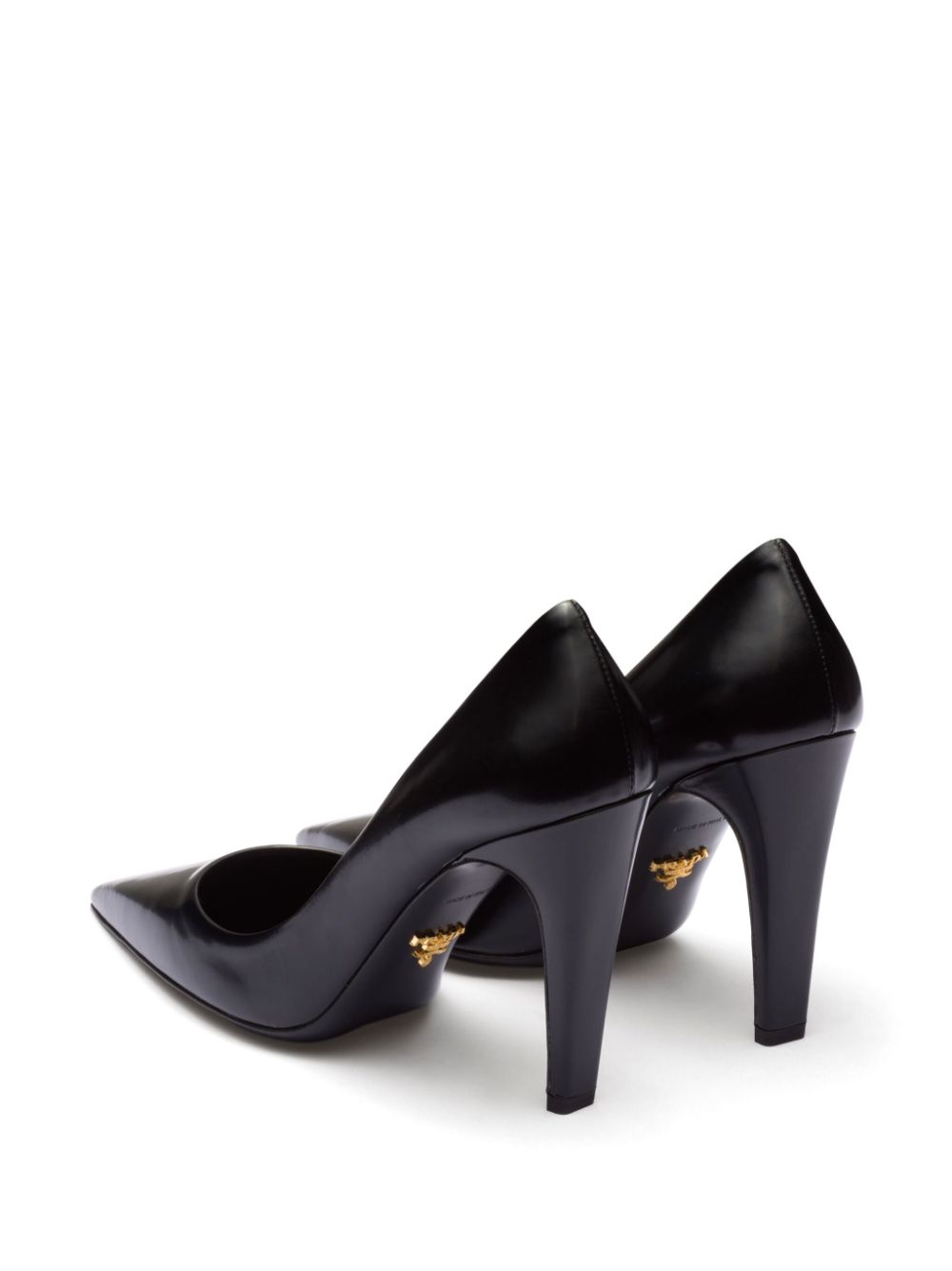 Prada 100mm brushed-leather pumps Black