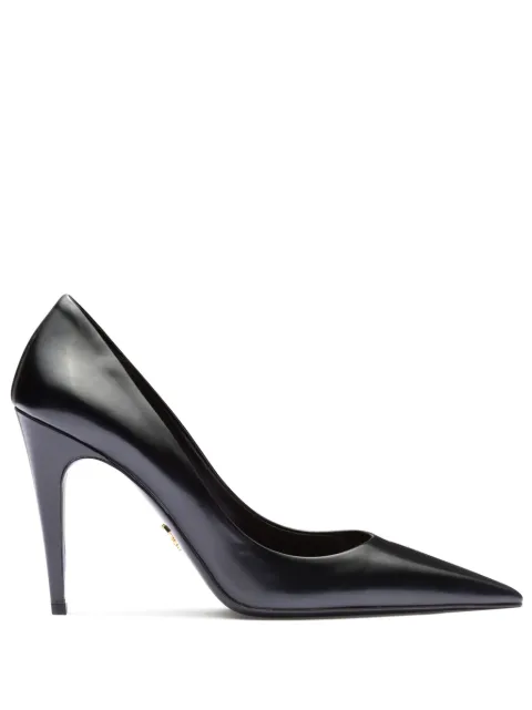 Prada 100mm brushed-leather pumps