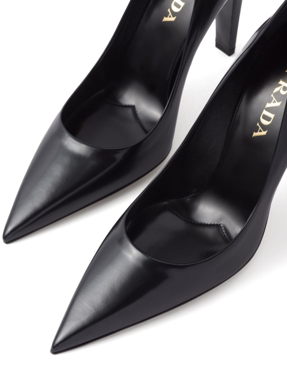 Prada 100mm brushed-leather pumps Black