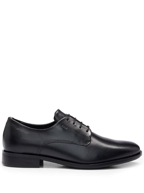 BOSS almond-toe leather derby shoes