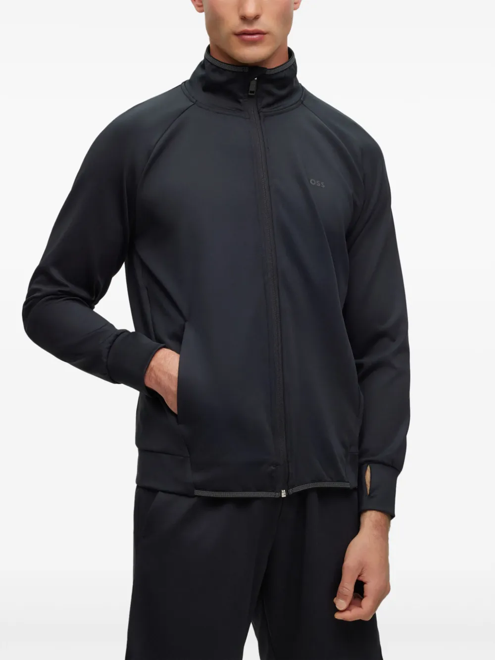 BOSS Sicon Active sweater met rits Zwart