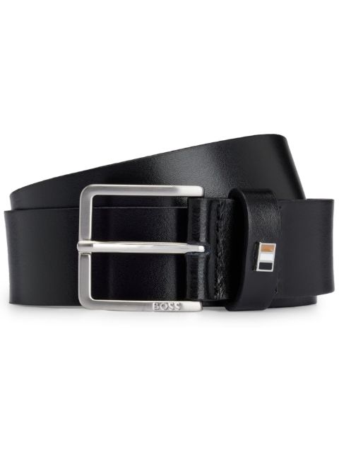 BOSS logo-plaque leather belt