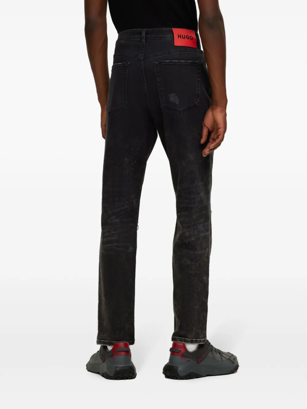 HUGO Gerafelde jeans Zwart