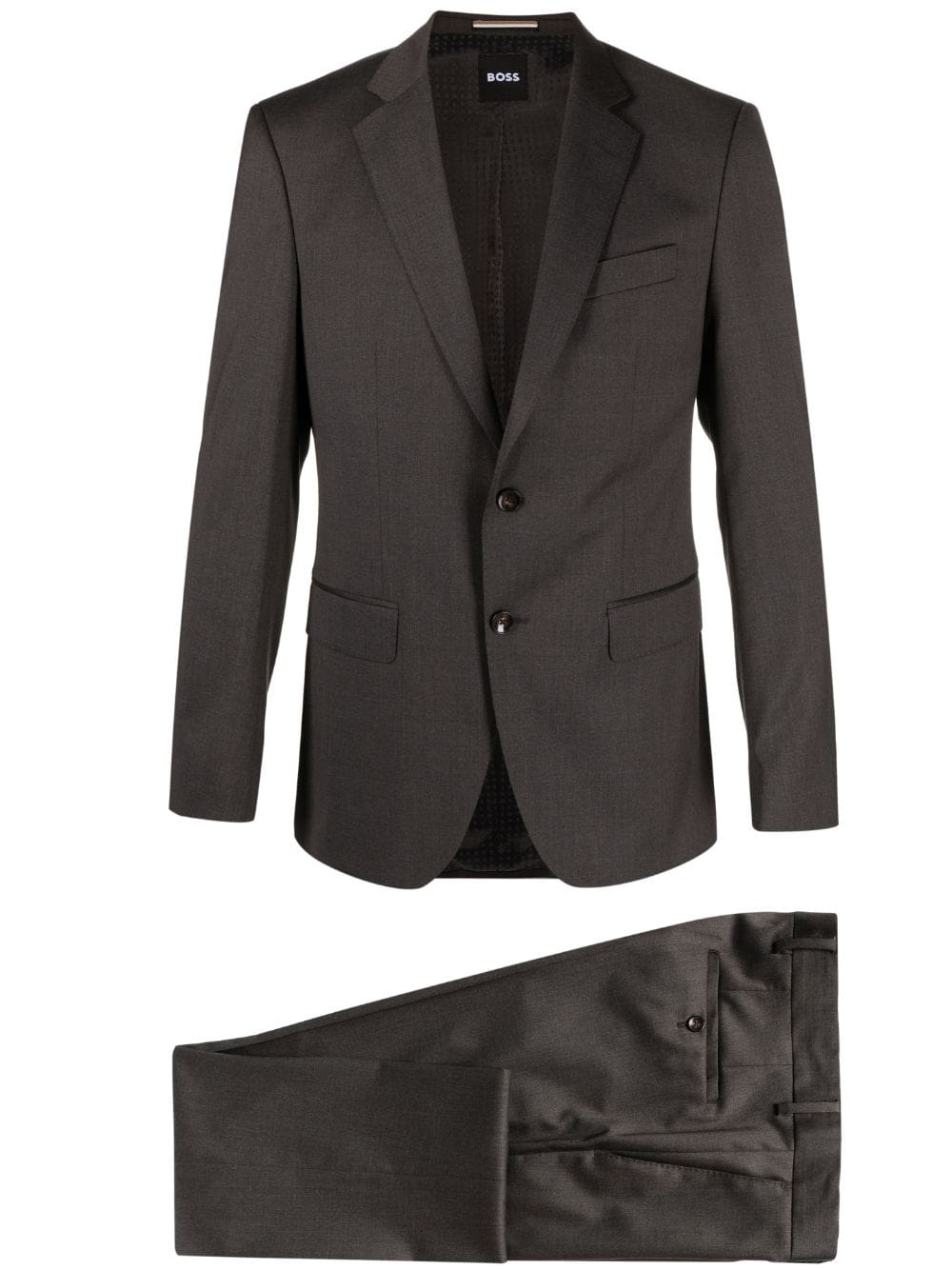 Hugo Boss Two-piece Wool Suit In Braun