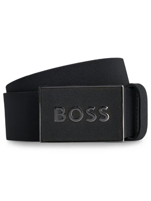 BOSS logo-buckle leather belt