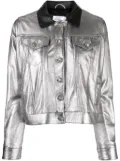 Madison.Maison metallic-finish buttoned leather jacket - Silver
