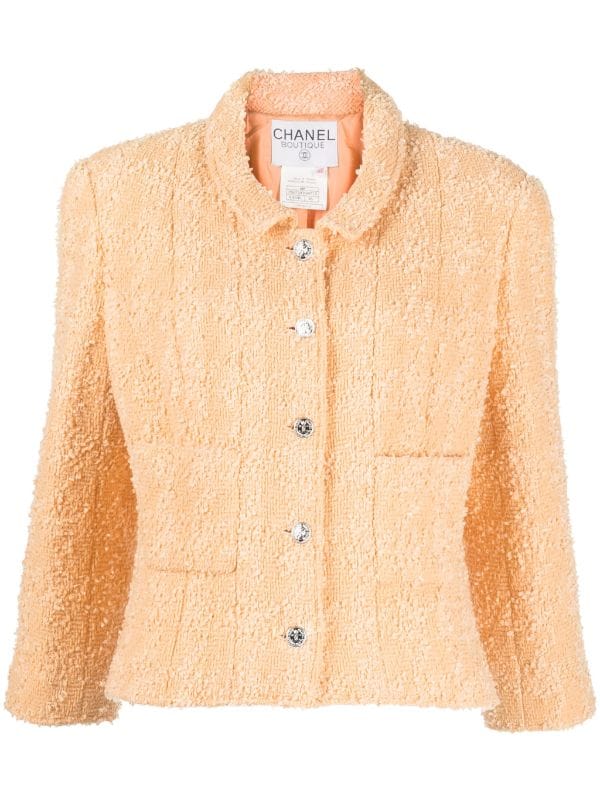 CHANEL Pre-Owned 1996 CC-buttons Tweed Jacket - Farfetch