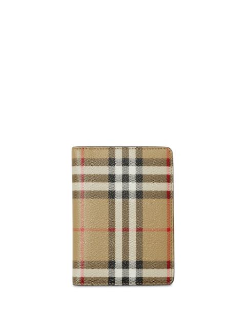 Burberry Vintage Check-pattern logo-stamp passport holder Women