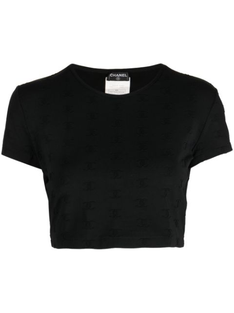 HOT SALE CHANEL 1997 Coco embroidered T-shirt Women