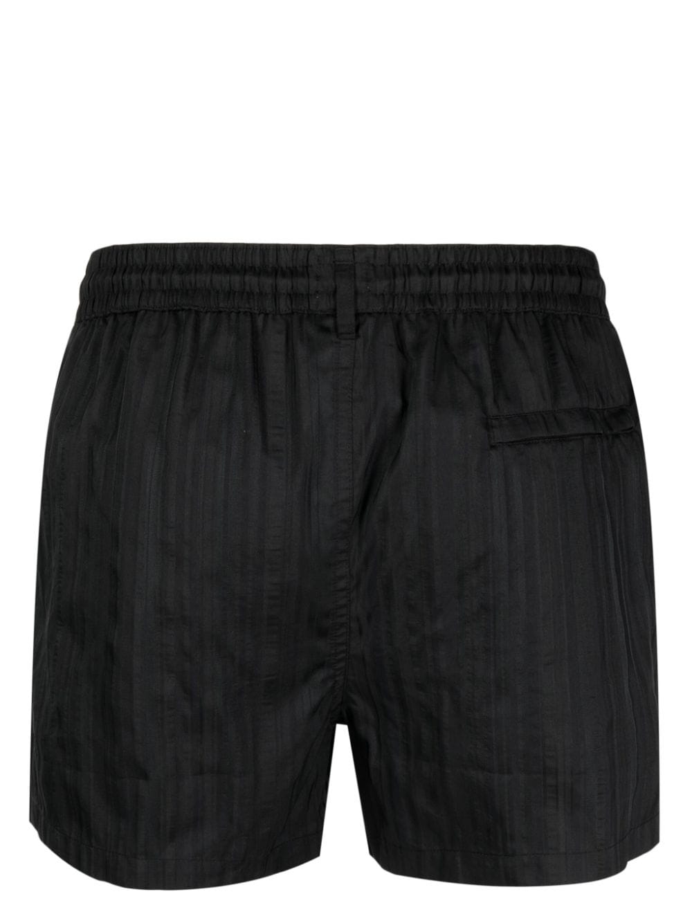Shop Paul Smith Striped-jacquard Swim Shorts In Black