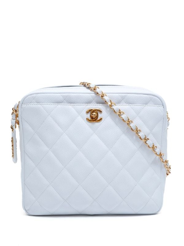 Chanel Pre-owned 1997 Diamond Quilted Top-Handle Bag - White