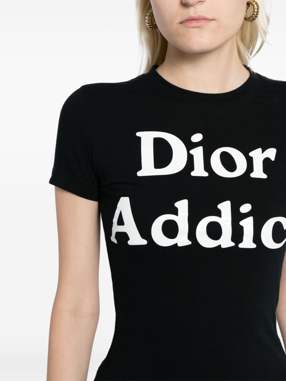 Pre-owned Dior Addict Logo-print T-shirt In Black