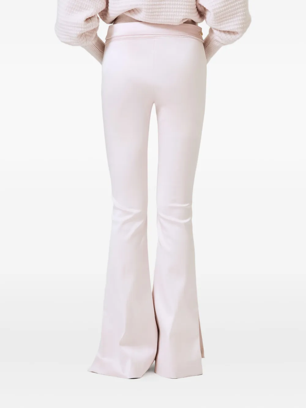 Sa Su Phi Silk Blend Flared Trousers In Pink