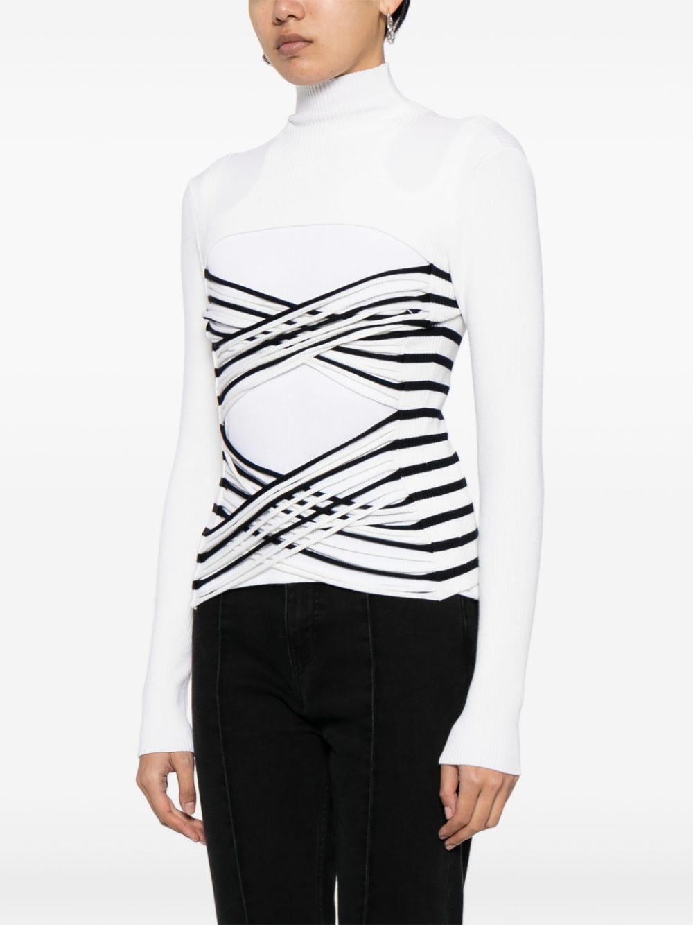 Shop Jean Paul Gaultier Cut-out Knitted Top In Neutrals