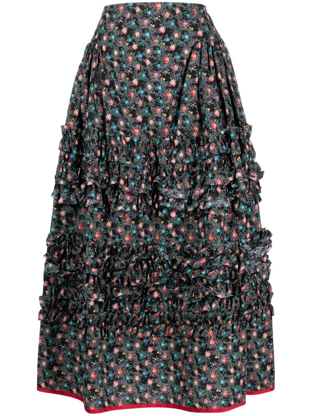 floral-print midi skirt