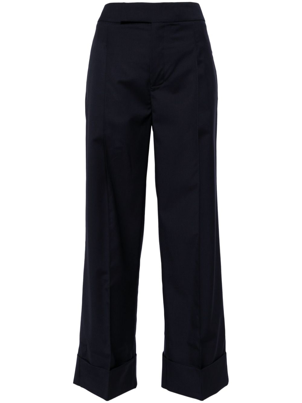high-rise wool trousers