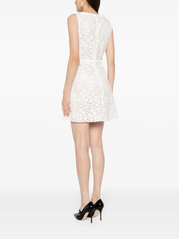 Giambattista Valli Sleeveless Lace Mini Dress | White | FARFETCH GE