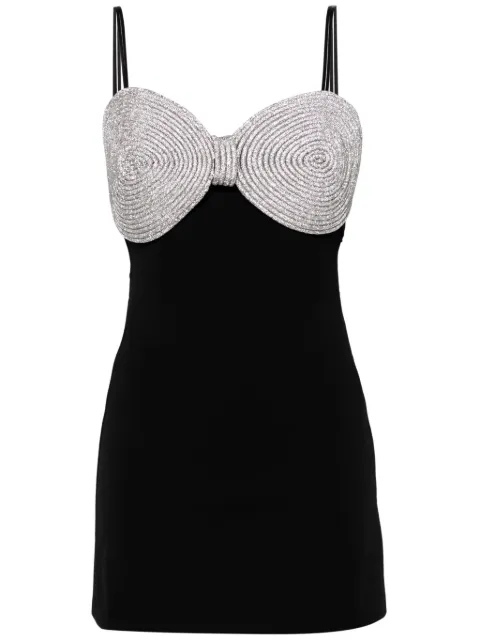 MACH & MACH vestido corto con detalles de cristal