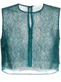 Jason Wu Collection layered cropped silk blouse - Green
