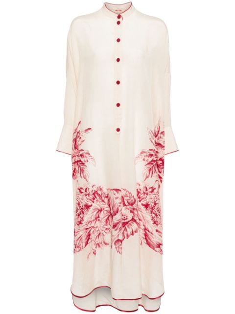 F.R.S For Restless Sleepers floral-print silk shirtdress 