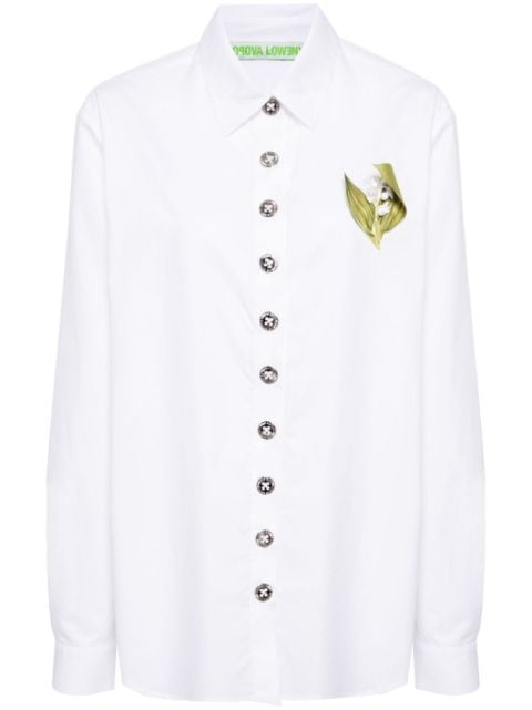 Chopova Lowena floral-appliqué button-up shirt 