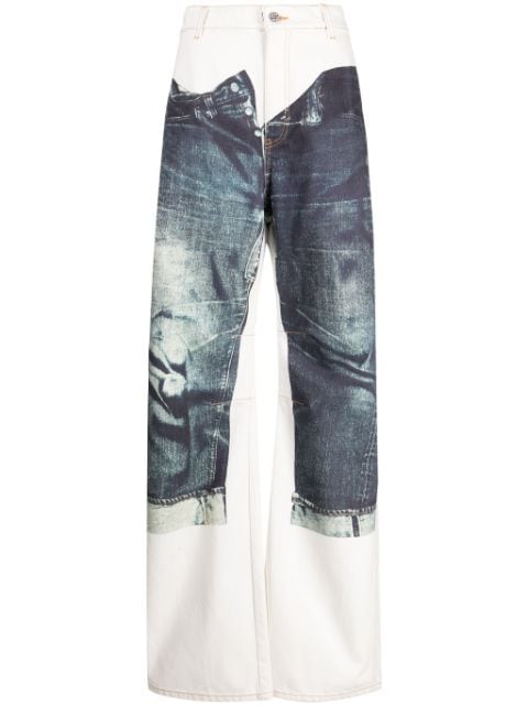 Jean Paul Gaultier Trompe L'oleil jeans-print trousers