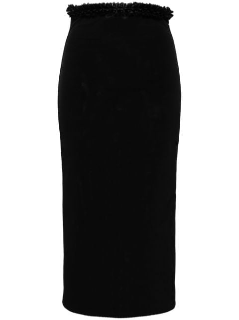 ruffle-trim pencil skirt