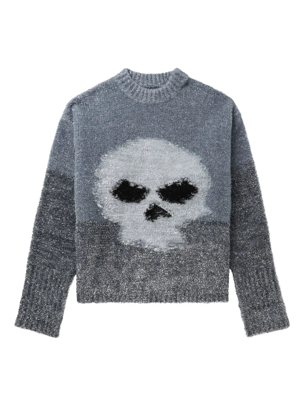 ERL skull-embellishment crew-neck sweater | Grey | Image 1