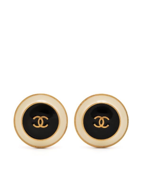 1995 CC button clip-on earrings