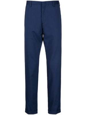 Paul Smith Grid-pattern Tailored Cropped Trousers in Grey for Men