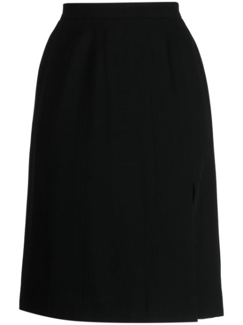 CHANEL 1997 CC-button high-waisted wool skirt Women