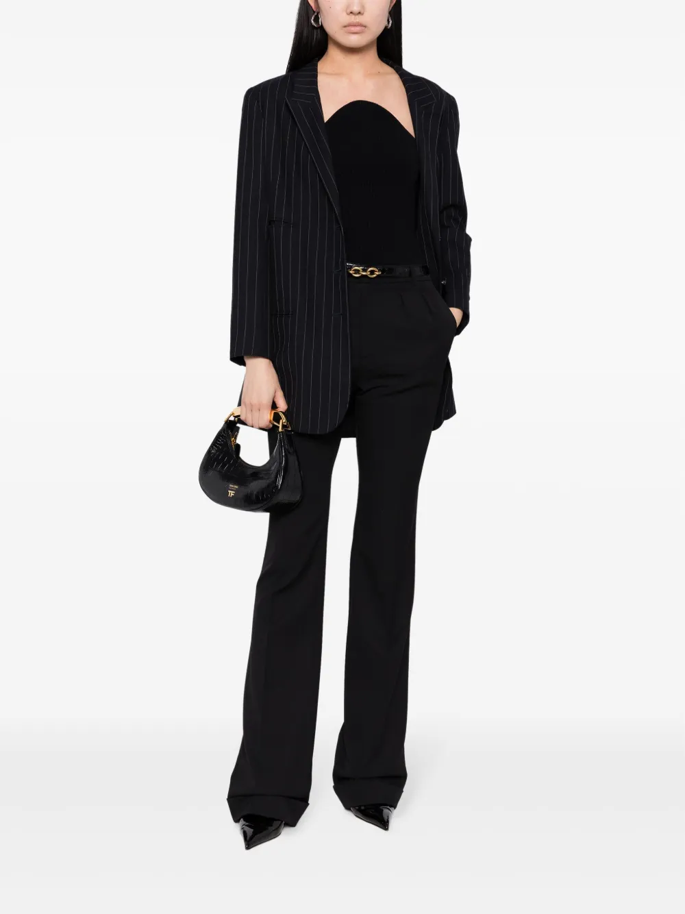 CHANEL Pre-Owned 1996 pre-owned blazer met krijtstreep - Blauw