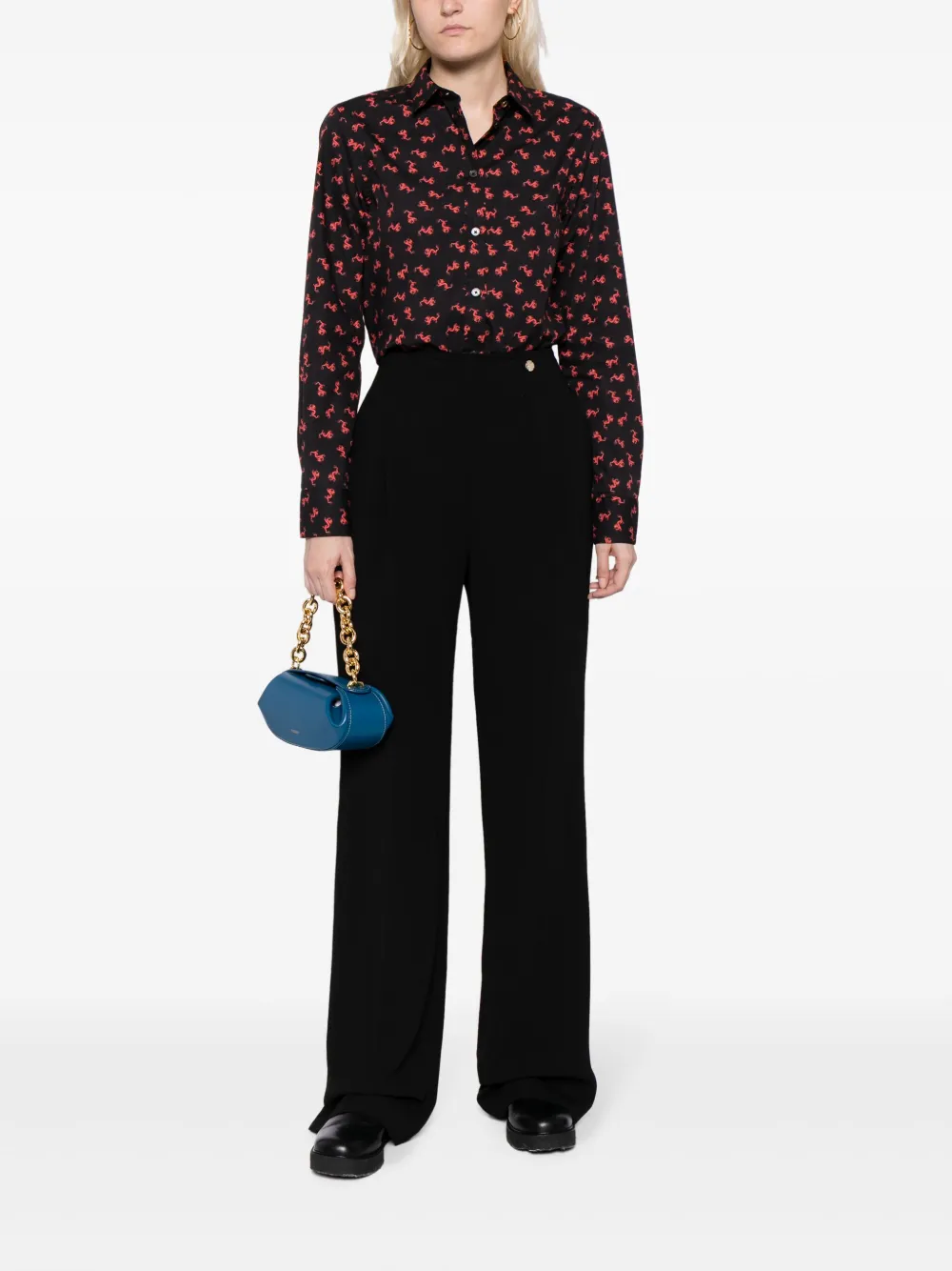 Shop Paul Smith Abstract-pattern Button-up Shirt In Black