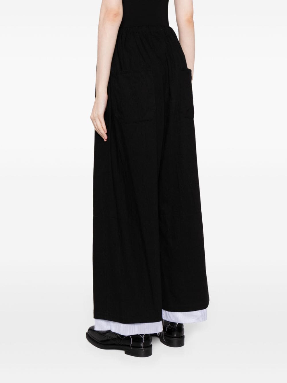 Shop Yohji Yamamoto High-waist Wide-leg Trousers In Black