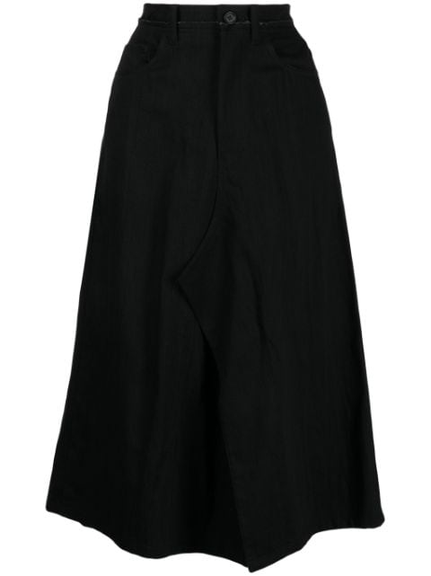 Yohji Yamamoto falda midi de cintura alta