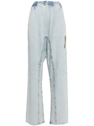 MM6 Maison Margiela ミッドライズ クロップドジーンズ | ブルー