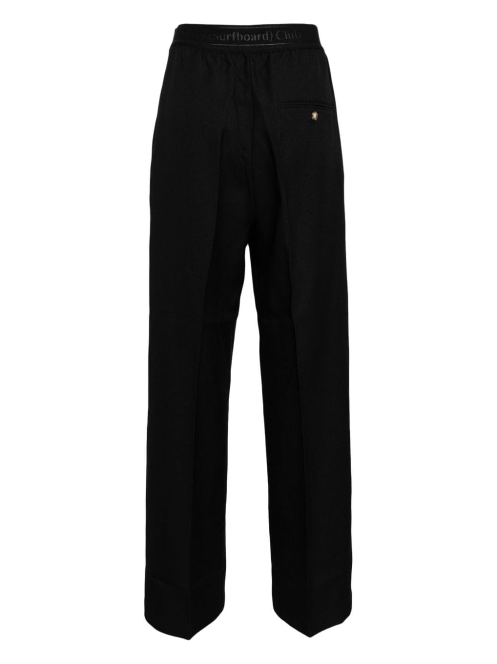 Shop Stockholm Surfboard Club Logo-waistband Trousers In Black