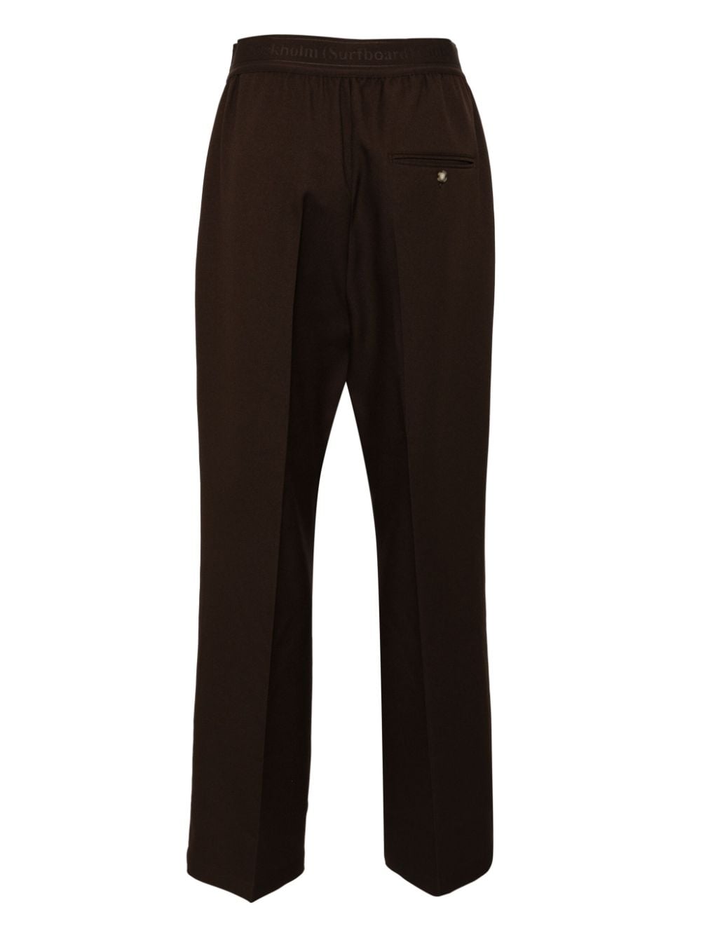 Shop Stockholm Surfboard Club Pressed-crease Straight Trousers In Brown