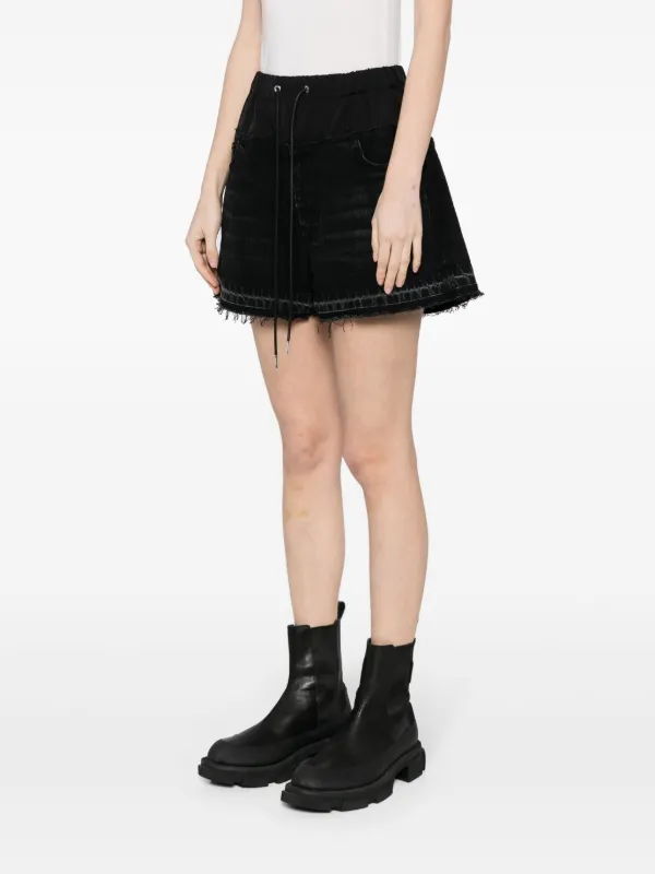 Sacai drawstring-waist Denim Shorts | Blue | FARFETCH