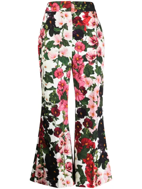 Oscar de la Renta Hollyhock flared cropped trousers