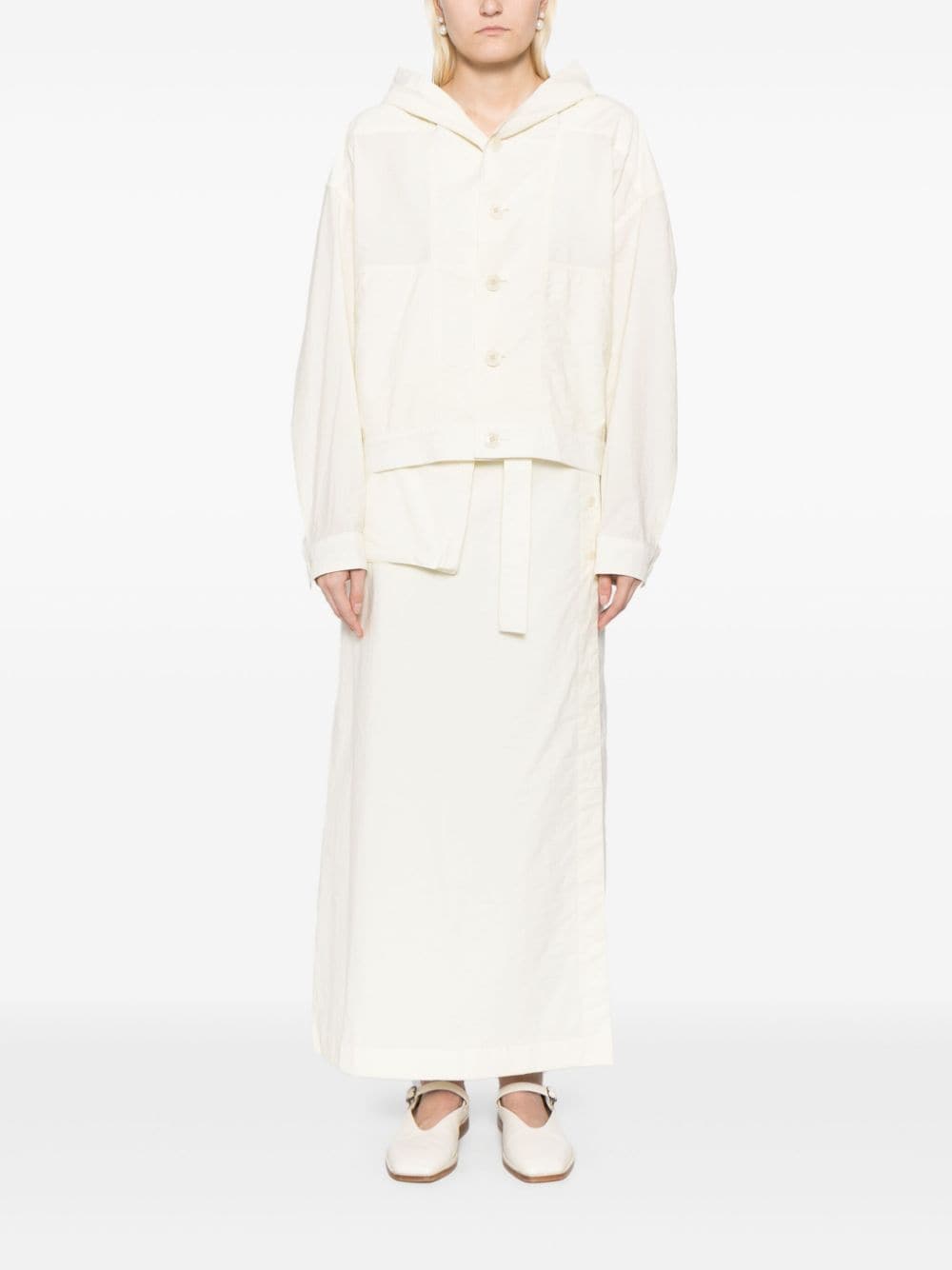 Shop Lemaire Light Hooded Jacket In White