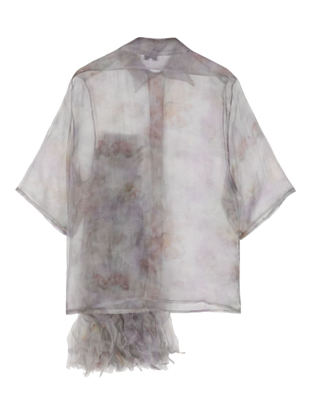 Shop Collina Strada Veronika Molten Flowers Organza Shirt In 紫色