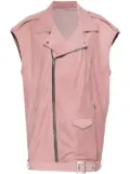 Rick Owens biker-style leather waistcoat - Pink