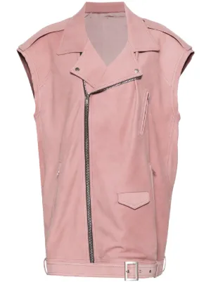 Rick Owens レザー ライダースベスト | ブラック | FARFETCH JP