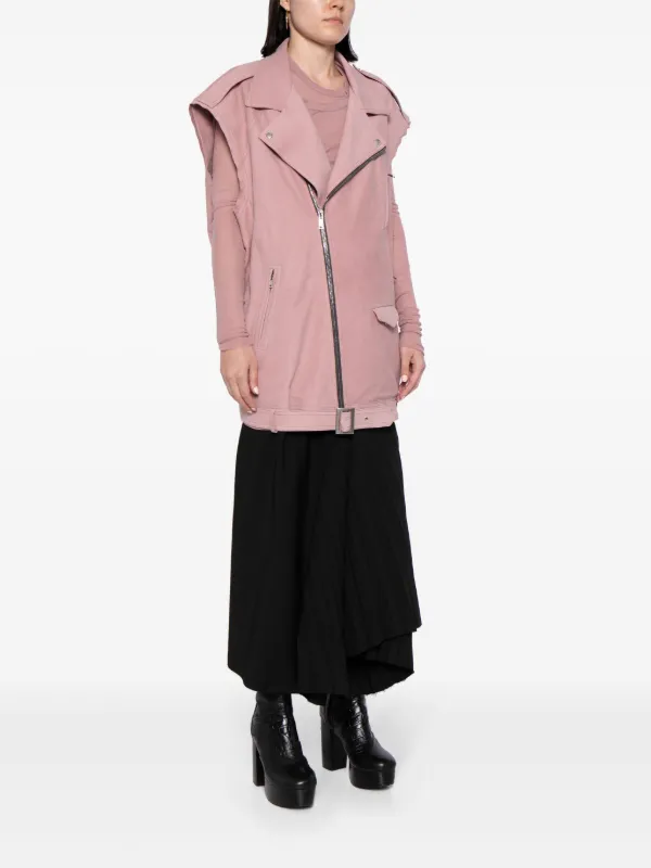 Rick Owens ライダース レザーベスト | ピンク | FARFETCH JP
