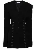 MACH & MACH corset hook-and-eye wool mini dress - Black