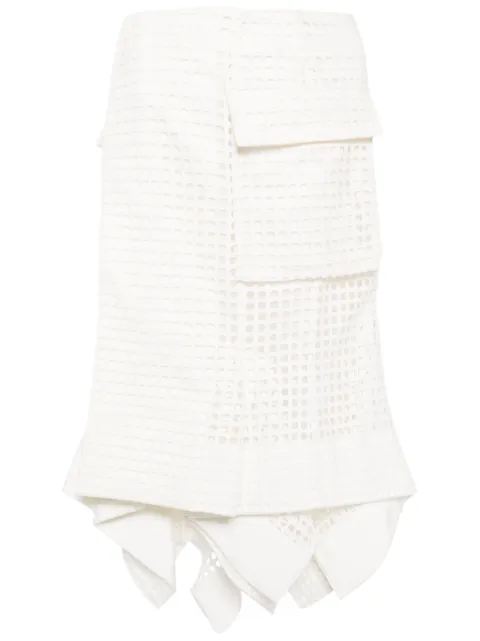 sacai falda midi con motivo de mascada